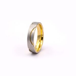 White Gold Yellow Gold Mobius Ring