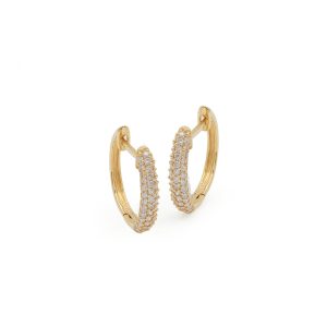 18KT Yellow Gold Pair Of Gypsies with Diamonds