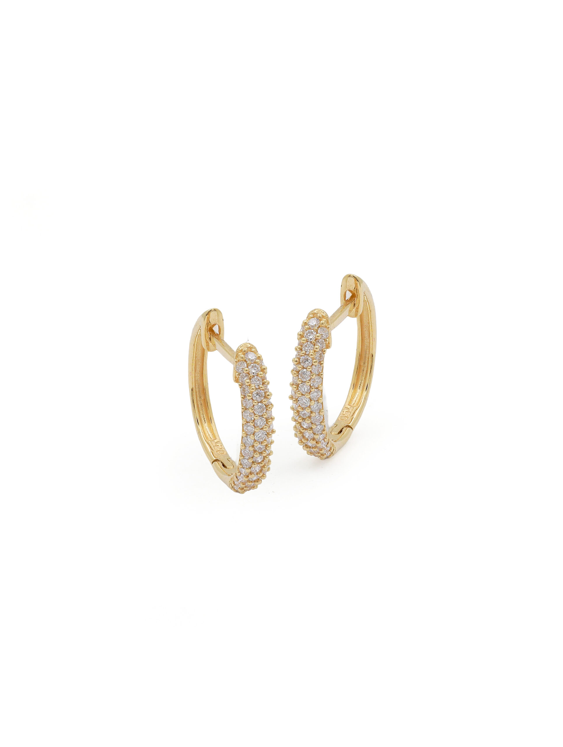 18KT Yellow Gold Pair Of Gypsies with Diamonds