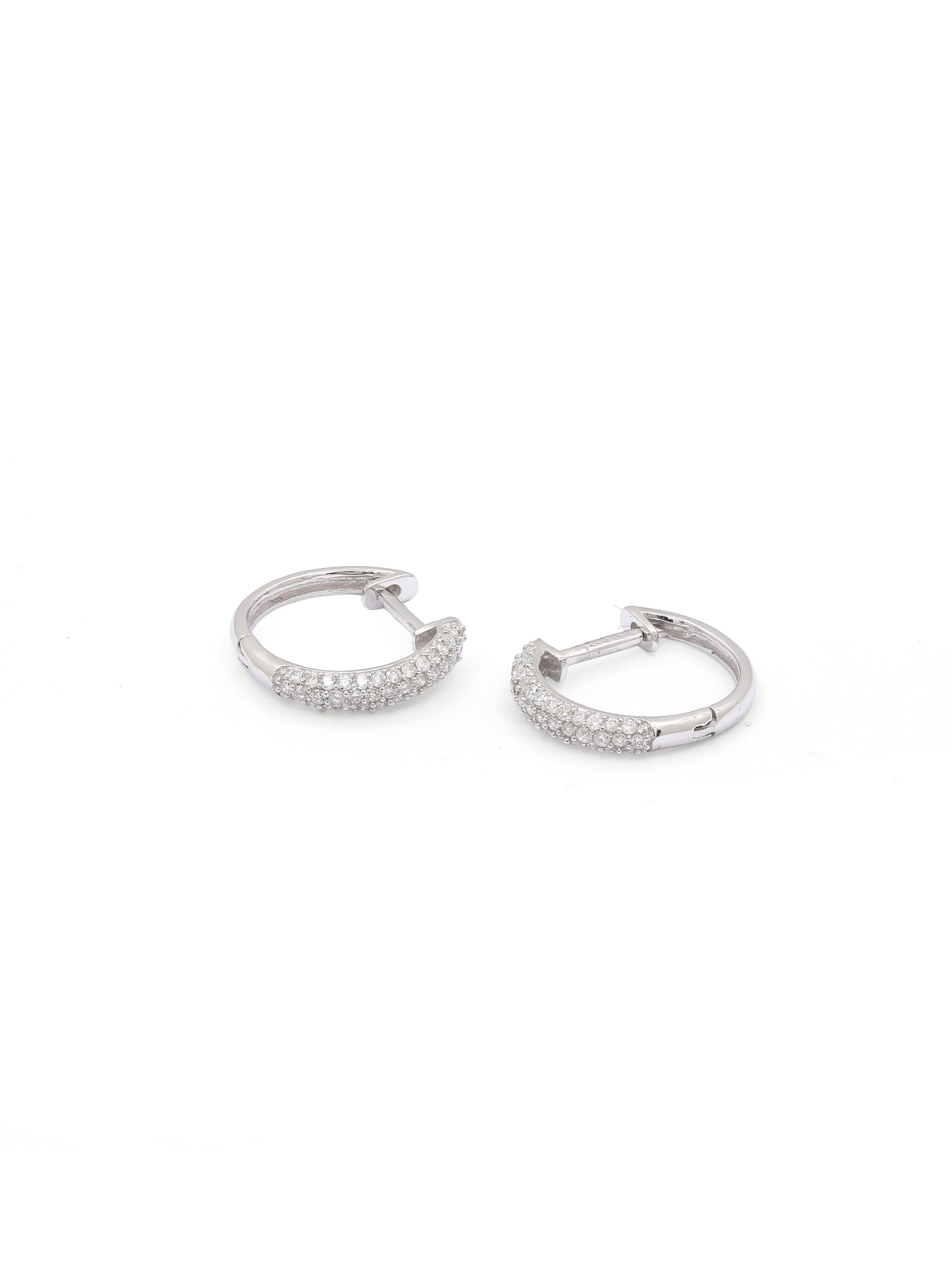 18KT White Gold Pair Of Gypsies with Diamonds