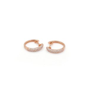 18KT Pink Gold Pair Of Gypsies with Diamonds