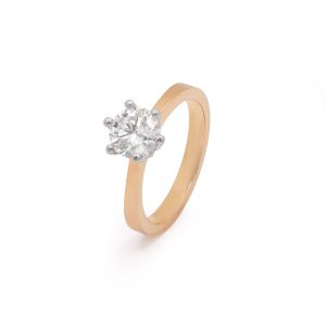 18KT Pink &White Gold Ring with Lab Grown Diamond