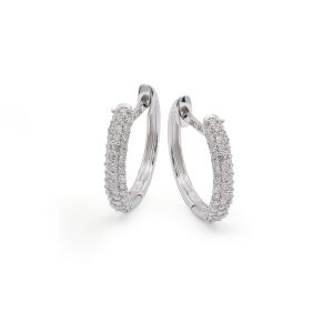 18KT White Gold Pair Of Gypsies with Diamonds