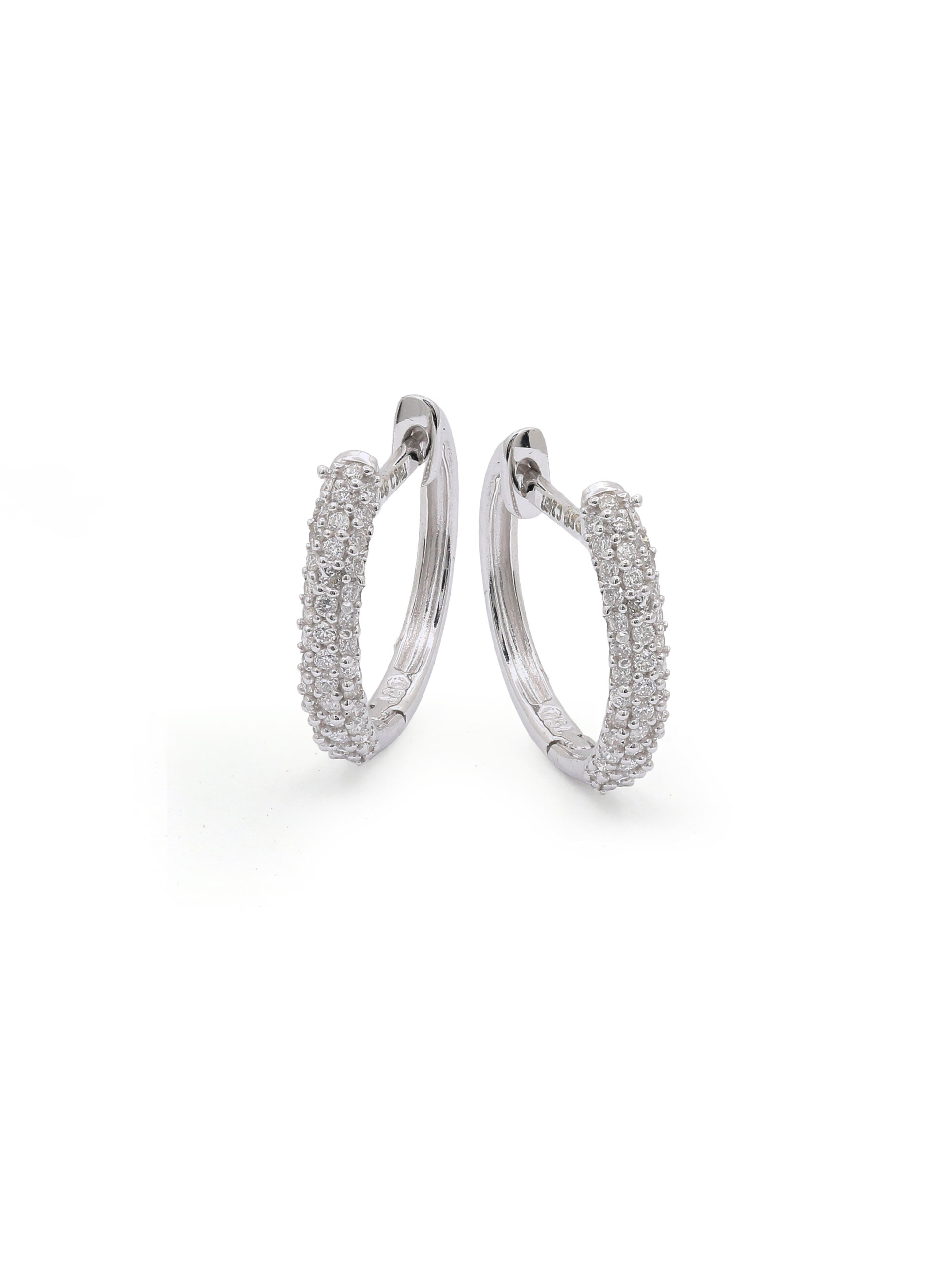 18KT White Gold Pair Of Gypsies with Diamonds