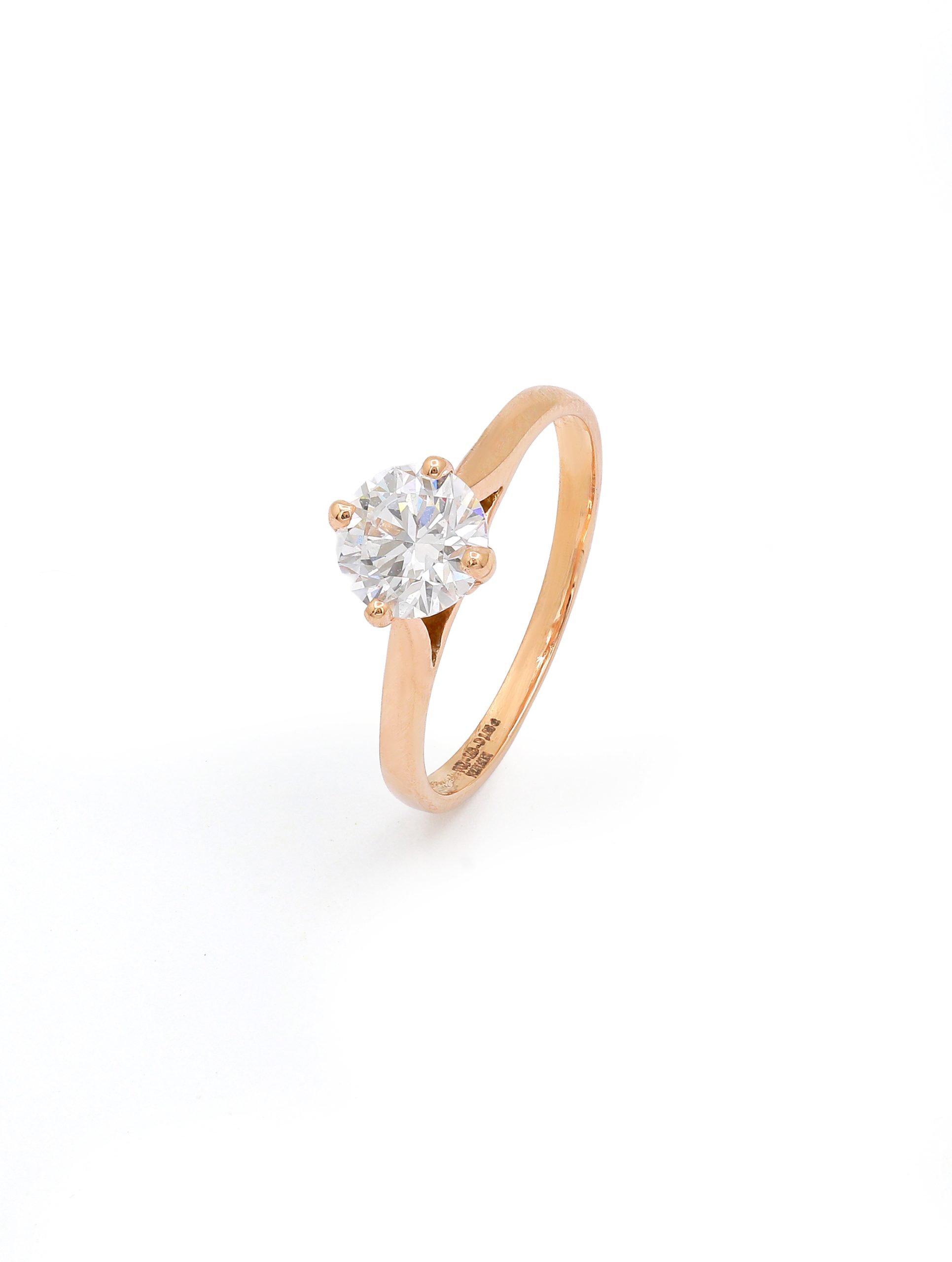 18KT Pink Gold Ring with Lab Grown Diamond and Natural Diamonds
